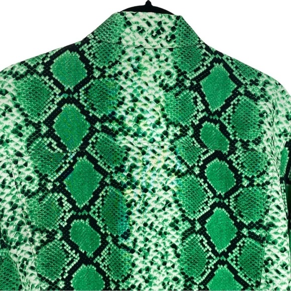 Sandro Paris Coulevre Python Silk Snap Front Blouse Small - Picture 10 of 11